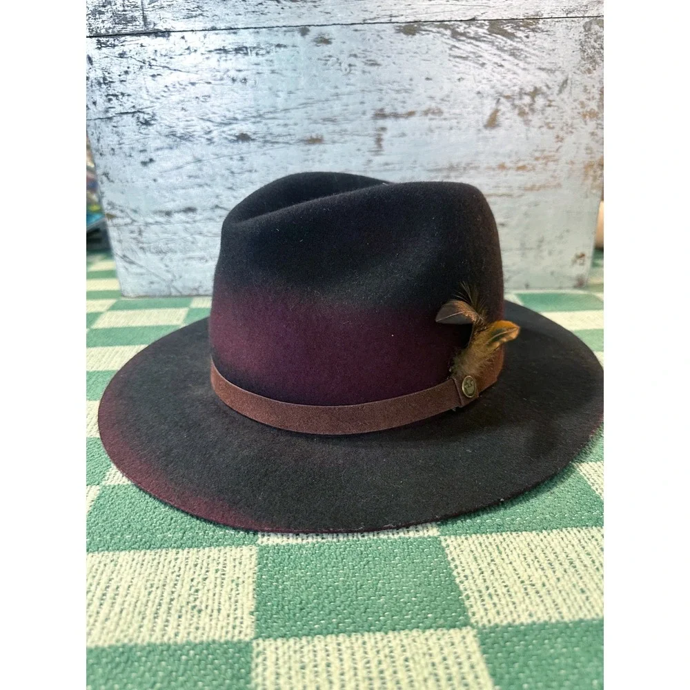 Goorin Bros. Burgundy Ombré Wool Felt Fedora Hat Men's Medium